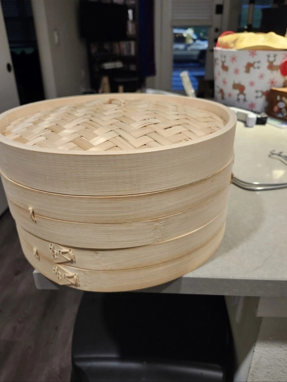 Full Set Bamboo Steamer for Authentic Chinese Asian Cuisine - 2 Tier 8-Inch